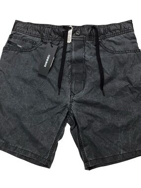 Diesel Beachwear Swim Trunks Shorts Mens Size S Brief Lined Drawstring Gray NEW